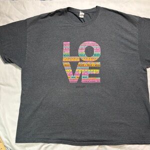 Gildan Colorful Love Graphic T-Shirt Size 3X